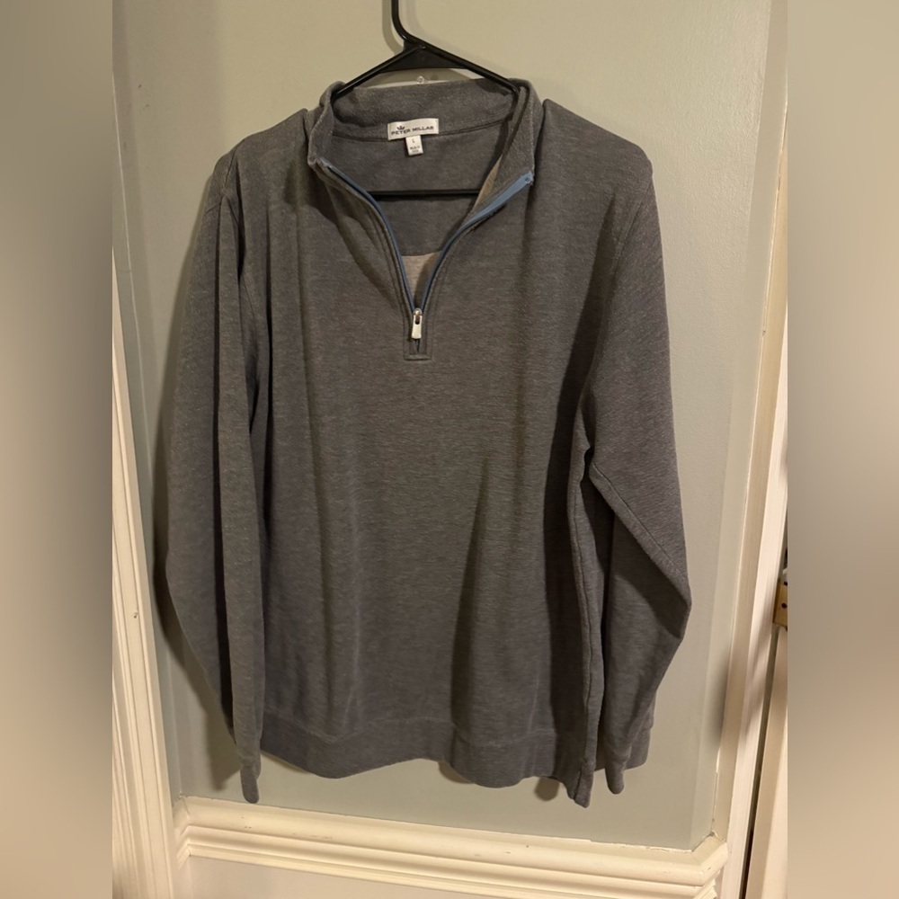 Peter Millar Men's Gray Half-Zip Sweater